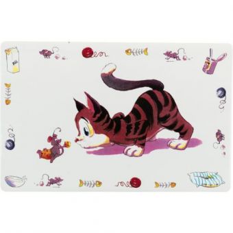 Коврик Trixie Comic Cat под миски для кошек, пластиковый, 44х28 см