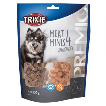 Лакомство Trixie Premio 4 Meat Minis для собак, с курицей, уткой, говядиной и бараниной, 4 x 100 г