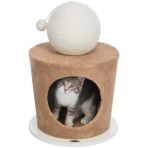 Царапка Trixie Дом с шаром для кошек, МДФ/джут/плюш, 36х50 см (серо-коричневый)