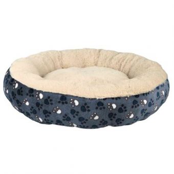 Лежак Trixie Tammy для собак, с наполнителем из флиса, плюш, с лапками, 50 см (синий/бежевый)