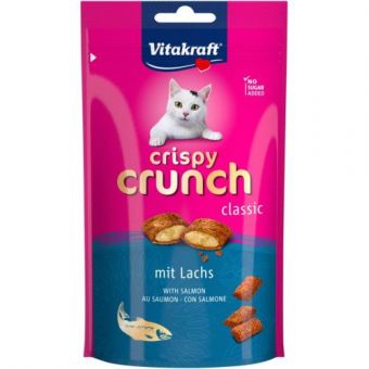Подушечки Vitakraft Crispy Crunch для кошек, с лососем, 60 г