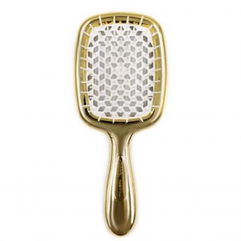 Janeke Superbrush Rectangular Golden Hairbrush
