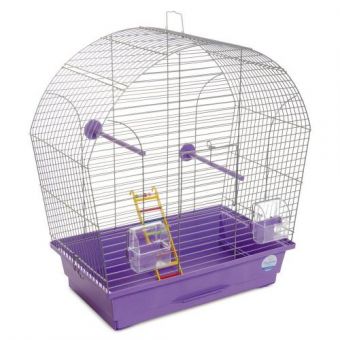 Клетка Природа «Лина» для мелких декоративных птиц, 44x27x54 см (хром/фиолетовая)
