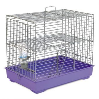 Клетка Природа «Микки» для грызунов, с лестницей 37x25x30 см (хром/фиолетовая)