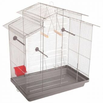 Клетка Природа «Нимфа» для средних декоративных птиц 70x40x76 см (хром/серая)