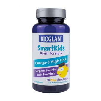 Smartkids Omega-3 High DHA Brain Formula (30 chew caps, citrus)