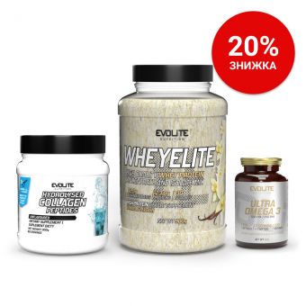 Whey Elite (900 g chocolate) + Ultra Omega 3 500/250 (100 sgels) + Collagen (300 g unflavoured)