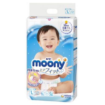 Японські підгузники Moony (Муні) L (9-14) 54шт 4 упаковки