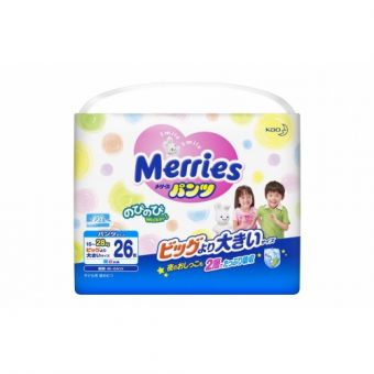 Підгузки-японські трусики Merries (Мерриес) XXL (15-28кг) 26шт.