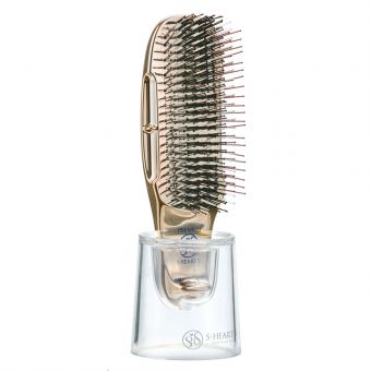 Scalp Brush Premium Gold гребінець для волосся середньої жорсткості з чохлом, укорочена