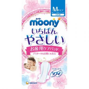 Породові прокладки Unicharm MOONY Birth Care Pads M 17.5 см Х 40 см, 10 шт.