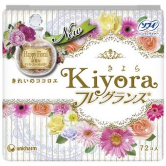 Щоденні прокладки Unicharm Sofy Kiyora з ароматів квітів 14 см, 72 шт.