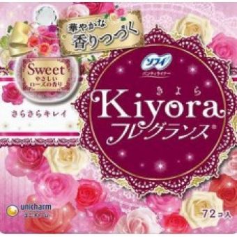 Щоденні прокладки Unicharm Sofy Kiyora з ароматом троянди 14 см, 72 шт