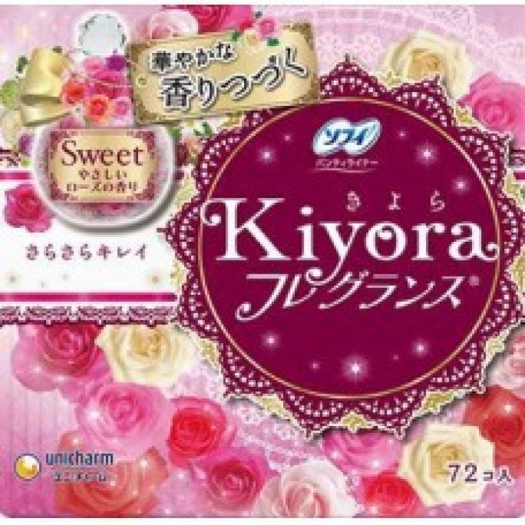 Щоденні прокладки Unicharm Sofy Kiyora з ароматом троянди 14 см, 72 шт