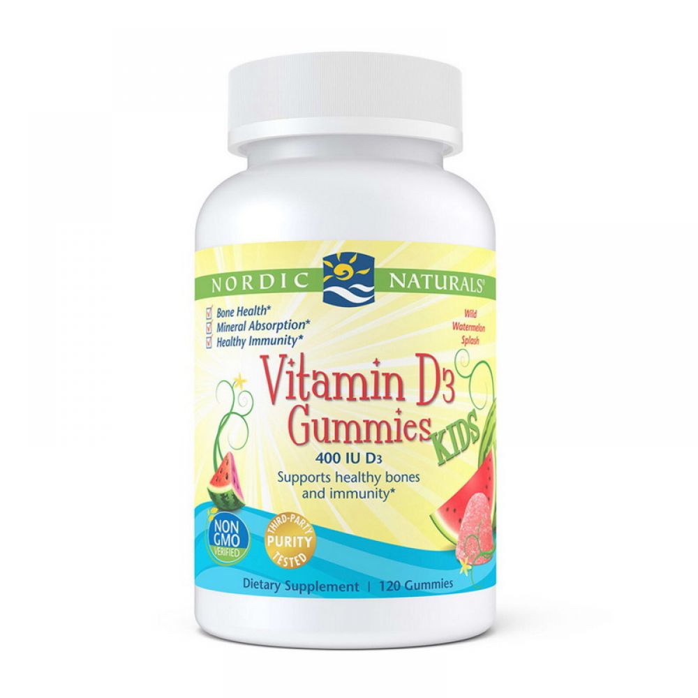 Kids Vitamin D3 400 IU Gummies (120 gummies, wild watermelon splash)