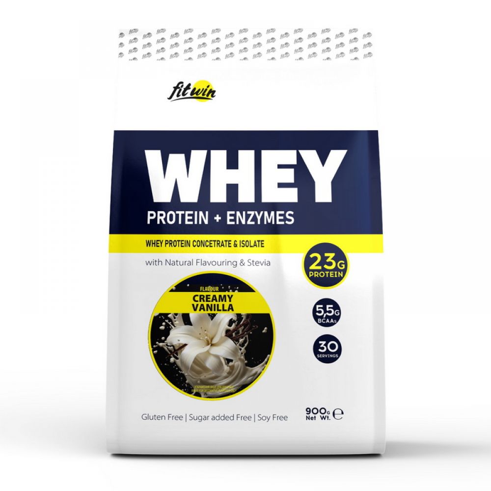 Whey Protein + Enzymes (900 g, creamy vanilla)