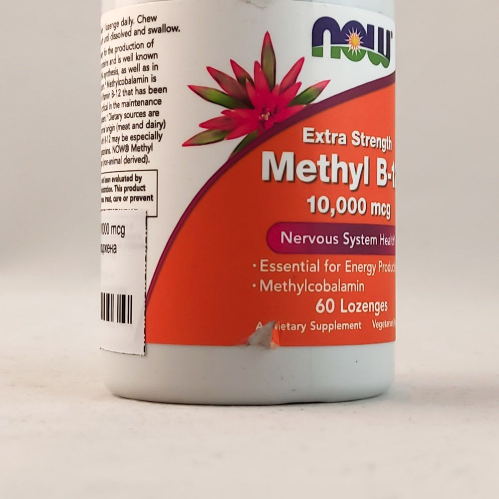 NOW Methyl B-12 10000 mcg (60 lozenges) Пошкоджена заводська етикетка (60 Lozenges)