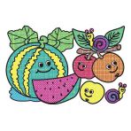 Водні розмальовки. Овочі та фрукти