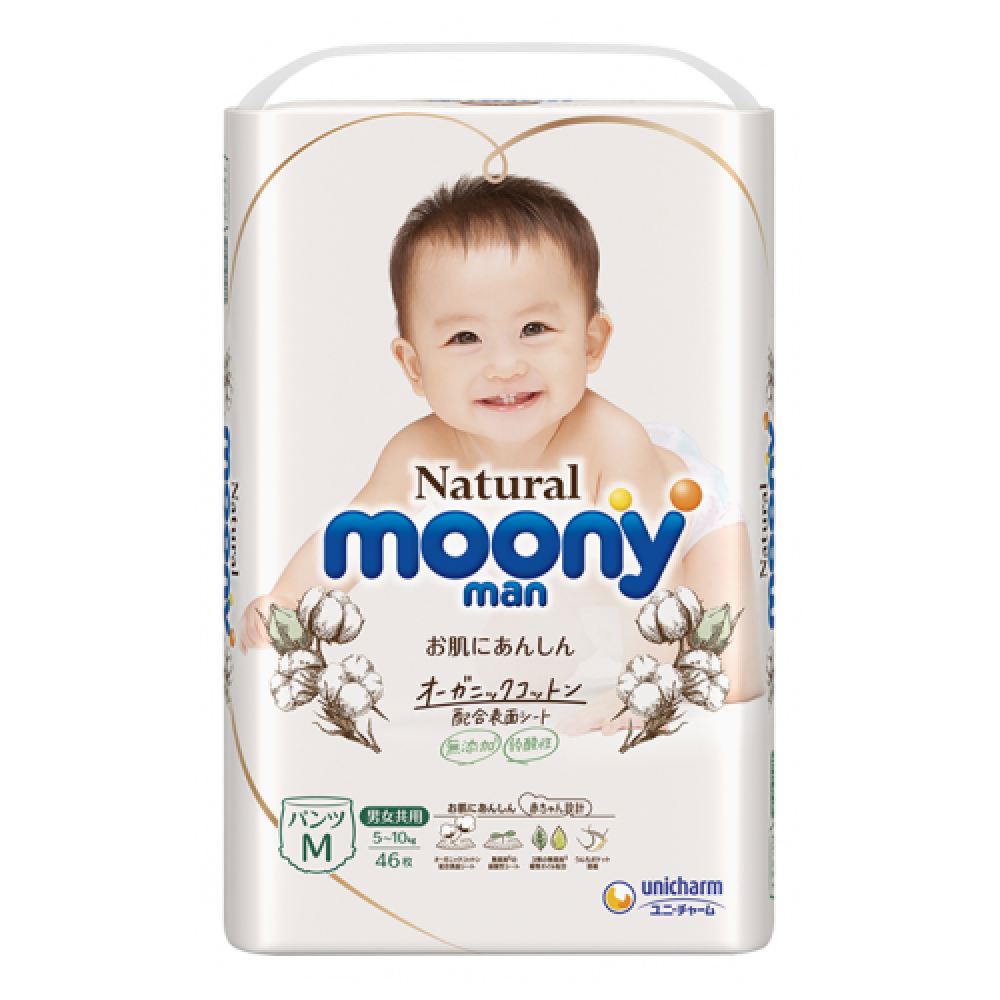 Підгузки-японські трусики Moony Natural M(5-10kg) 46шт.