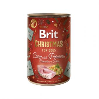 Корм влажный для собак Brit Mono Protein Christmas Carp with Potatoes рождественский ужин с карпом и картофелем 400 г