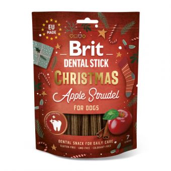 Ласощі для собак Brit Dental Stick Christmas Apple Strudel різдвяний яблучний штрудель 7 шт 251 г