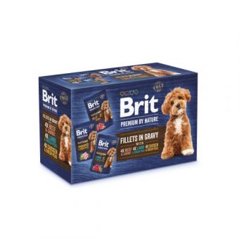 Корм влажный Brit Premium Fillets in Gravy Multipack для собак малых пород филе в соусе Мультипак 12 шт х 85 г