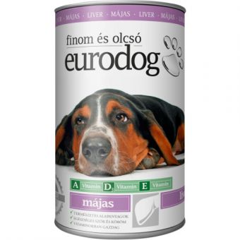 Корм вологий EuroDog Liver для собак шматочки в желе з печінкою 415 г