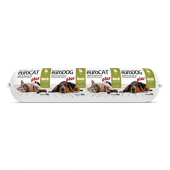 Корм вологий EuroDog/EuroCat Salami PLUS Duck для собак і котів салямі з качкою 1 кг