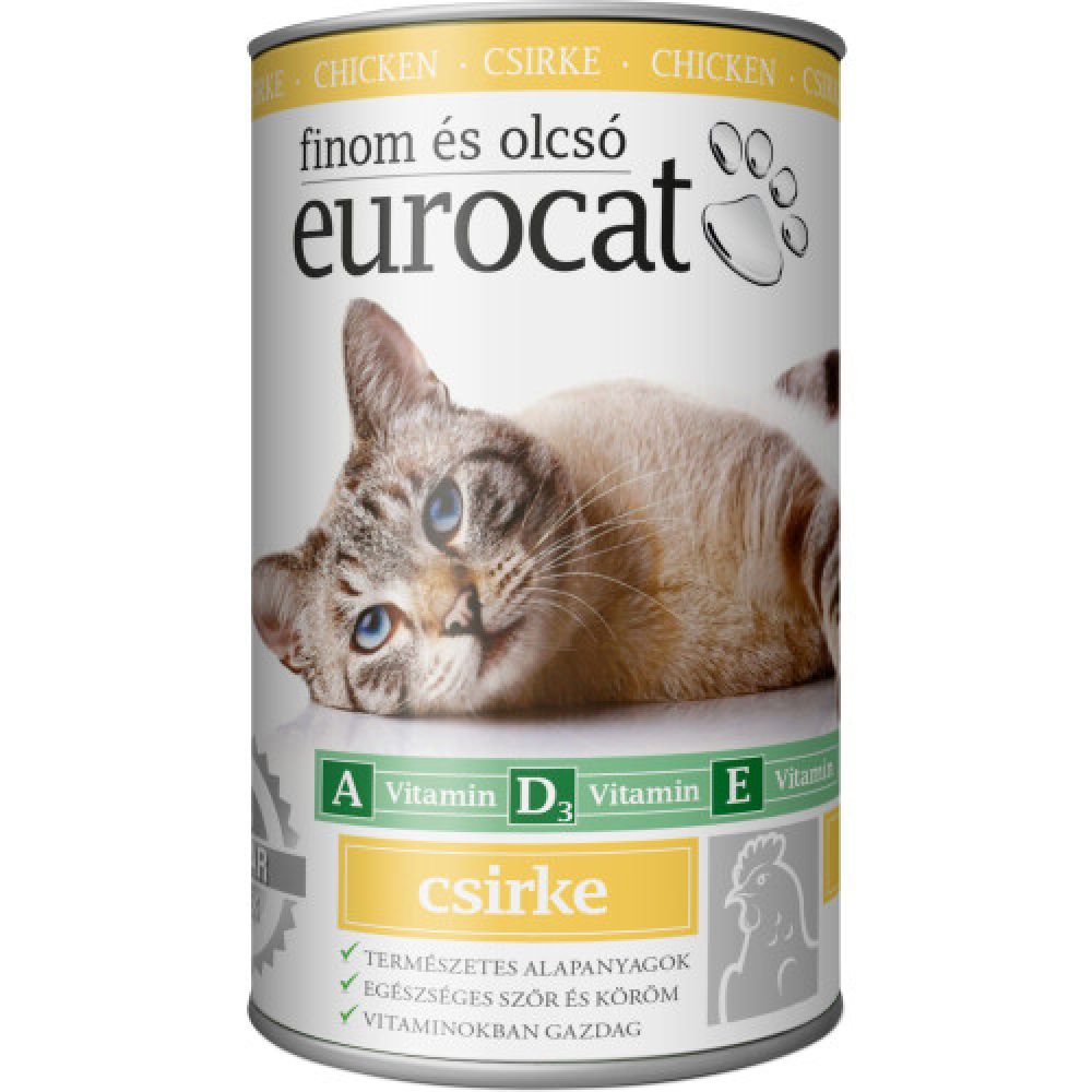 Корм влажный EuroCat Poultry для котов кусочки в желе с птицей 415 г