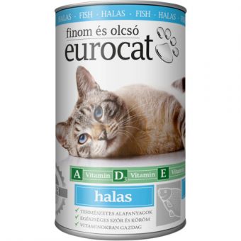 Корм влажный EuroCat Fish для котов кусочки в желе с рыбой 415 г