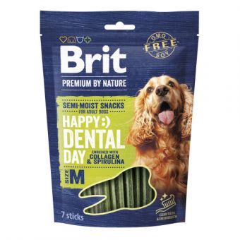 Лакомства для собак средних пород Brit Premium Dental Snacks M с коллагеном и спирулиной 180 г