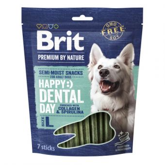 Лакомства для собак больших пород Brit Premium Dental Snacks L с коллагеном и спирулиной 250 г