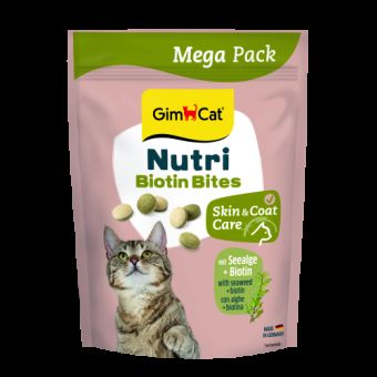 Вітаміни GimCat NUTRI BIOTIN BITES  для котів  для покращення стану шерсті та шкіри 425г