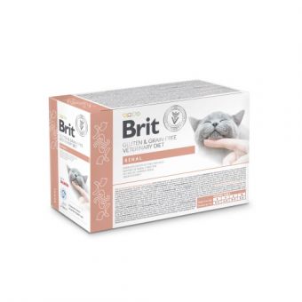 Корм влажный для кошек Brit GF VetDiet Renal с лососем, 12 x 85 г