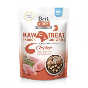 Лакомства для кошек Brit Raw Treat Indoor & Antistress Freeze-dried с курицей, 40 г