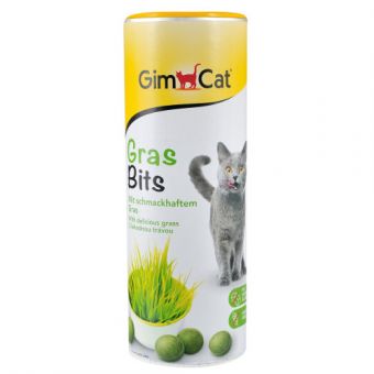 Вітамінізовані таблетки для котів GimCat Gras Bits трав'яні кульки, пауч, 425 г