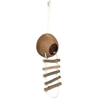 Домик для грызунов Trixie кокосовый с веревочной лестницей, 13 х 56 см