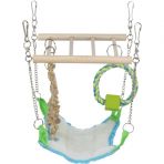 Підвісний міст для хом'яка Trixie гамак з іграшками дерево і мотузка, 17 х 22 х 15 см