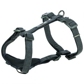 Шлея Trixie CityStyle H-harness для собак хлопок M–L 52–75 см 20 мм черный