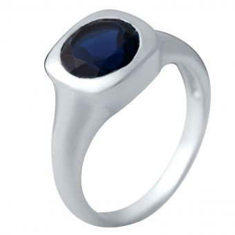 Серебряное кольцо с сапфиром nano 1.577ct, вес изделия 3,65 гр (2033080) 18 размер