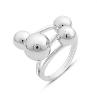 Серебряное кольцо с без камней, вес изделия 5,64 гр (2151180) 18.5 размер