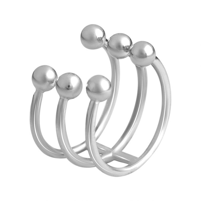 Серебряное кольцо с без камней, вес изделия 3,26 гр (2136903) adjustable размер