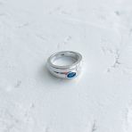 Серебряное кольцо с сапфиром nano 0.3ct, вес изделия 5,65 гр (2140733) 18 размер