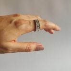 Серебряное кольцо с фианитами, вес изделия 6,11 гр (2128502) 18 размер