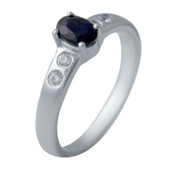 Серебряное кольцо с натуральным сапфиром 0.838ct, вес изделия 2,54 гр (2030225) 17.5 размер