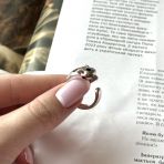 Серебряное кольцо с фианитами, емаллю, вес изделия 8,6 гр (2152330) 18 размер