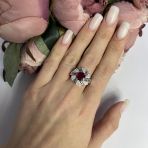 Серебряное кольцо с натуральным рубином 2.55ct, вес изделия 5,68 гр (2105770) 18 размер