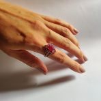 Серебряное кольцо с натуральным рубином 3.437ct, вес изделия 5,75 гр (2127543) 17.5 размер