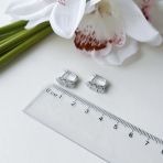 Срібні сережки з фіанітами (2152514)