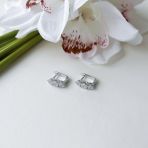 Срібні сережки з фіанітами (2152514)